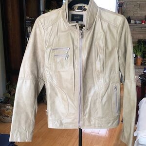 Leaving soon VINTAGE Laundry/Shelli Segal Light Olive Green/Taupe Leather Jacket